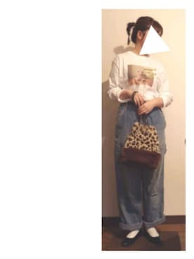 「ペインターパンツ」｜「アイテム（バレエシューズ）」を使った、moezouさん（レディース・159cm）の秋コーディネート