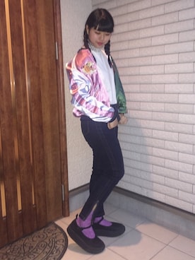 「東洋エンタープライズ（トーヨーエンタープライズ）のアイテム（その他アウター）」を使った、アイさん（レディース・161cm）の冬コーディネート