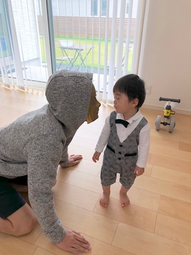 「no brand（ノーブランド）のアイテム（セットアップ）」を使った、chihaさん（キッズ・80cm）の夏コーディネート