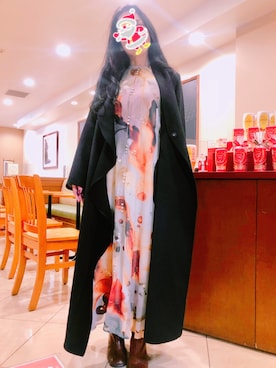 「Ameri（アメリ）のアイテム（チェスターコート）」を使った、miuさん（レディース・162cm）の冬コーディネート