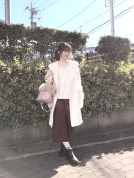 「BSTR」｜「アイテム（その他アウター）」を使った、いのりんさん（レディース・157cm）の冬コーディネート
