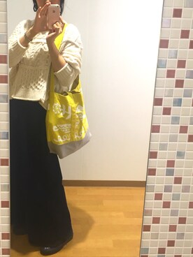 「Afternoon Tea（アフタヌーンティー）のアイテム（トートバッグ）」を使った、おからさん（レディース・168cm）の冬コーディネート