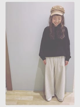 「earth music&ecology（アースミュージックアンドエコロジー）のアイテム（キャスケット）」を使った、tomopuuさん（レディース・152cm）の秋コーディネート