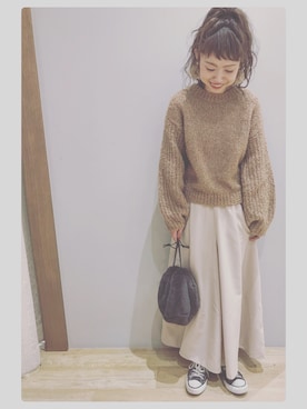 「スカーチョ」｜「アイテム（財布/小物）」を使った、tomopuuさん（レディース・152cm）の冬コーディネート