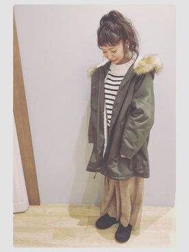 「UGG」｜「アイテム（モッズコート）」を使った、tomopuuさん（レディース・152cm）の冬コーディネート