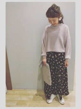 「ラベンダー」｜「アイテム（財布/小物）」を使った、tomopuuさん（レディース・152cm）の冬コーディネート