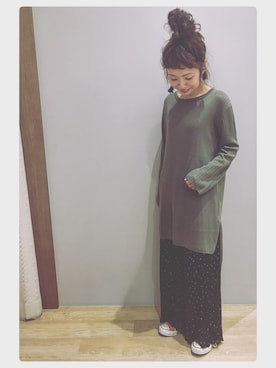 「水玉」｜「アイテム（チュニック）」を使った、tomopuuさん（レディース・152cm）の冬コーディネート