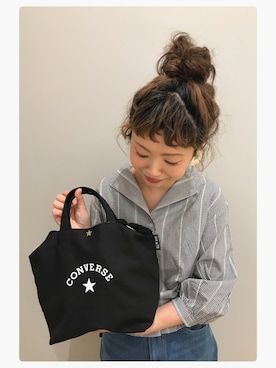 「CONVERSE（コンバース）のアイテム（バッグ）」を使った、tomopuuさん（レディース・152cm）の春コーディネート