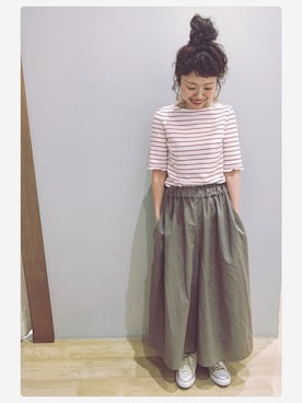 「赤ボーダー」｜tomopuuさん（レディース・152cm）の春コーディネート