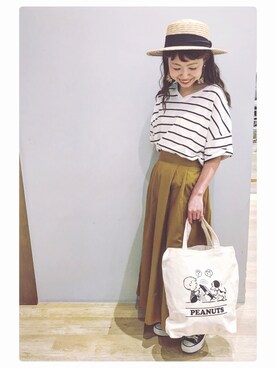 「マスタード」｜「アイテム（財布/小物）」を使った、tomopuuさん（レディース・152cm）の春コーディネート