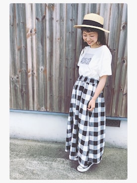 「ブロックチェック」｜tomopuuさん（レディース・152cm）の夏コーディネート