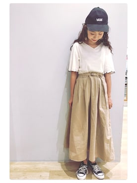 「VANS(バンズ)のアイテム(帽子)」を使った、tomopuuさん(レディース・152cm)の夏コーディネート