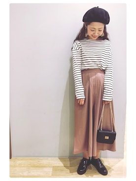 「ORiental TRaffic(ORiental TRaffic)」｜「アイテム（ハンチング/ベレー帽）」を使った、tomopuuさん（レディース・152cm）の秋コーディネート