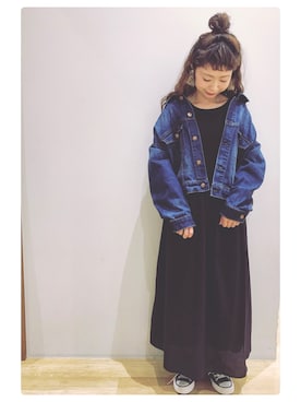 「earth music&ecology（アースミュージックアンドエコロジー）のアイテム（その他アウター）」を使った、tomopuuさん（レディース・152cm）の秋コーディネート