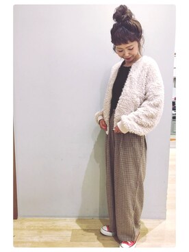 「スカラップ」｜「アイテム（ブルゾン）」を使った、tomopuuさん（レディース・152cm）の秋コーディネート