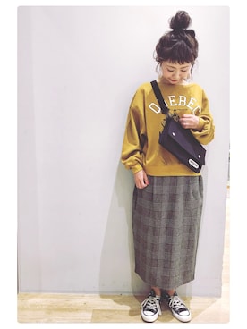 「OUTDOOR PRODUCTS（アウトドアプロダクツ）のアイテム（ボディバッグ/ウエストポーチ）」を使った、tomopuuさん（レディース・152cm）の秋コーディネート