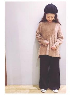 「ブラックデニム」｜「アイテム（チュニック）」を使った、tomopuuさん（レディース・152cm）の秋コーディネート