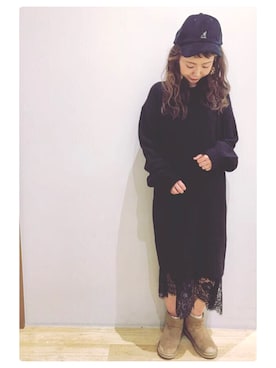 「KANGOL（カンゴール）のアイテム（キャップ）」を使った、tomopuuさん（レディース・152cm）の秋コーディネート