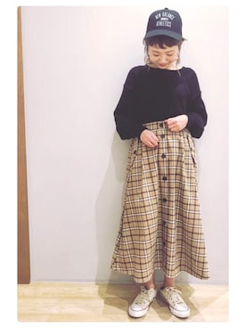 「NEW BALANCE（ニューバランス）のアイテム（帽子）」を使った、tomopuuさん（レディース・152cm）の冬コーディネート