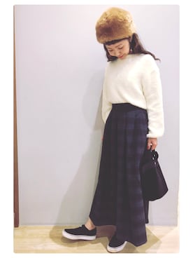 「ファー帽子」｜tomopuuさん（レディース・152cm）の冬コーディネート