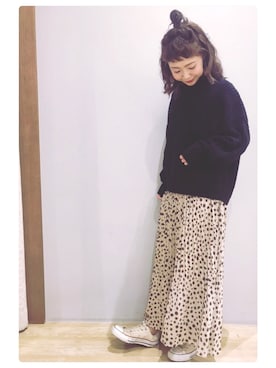 「ざっくりニット」｜tomopuuさん（レディース・152cm）の冬コーディネート