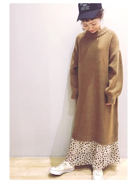 「NEW BALANCE（ニューバランス）のアイテム（帽子）」を使った、tomopuuさん（レディース・152cm）の冬コーディネート