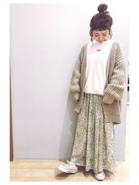 「Lee（リー）のアイテム（スウェット）」を使った、tomopuuさん（レディース・152cm）の冬コーディネート