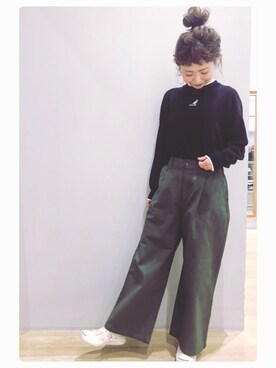 「KANGOL（カンゴール）のアイテム（ニット/セーター）」を使った、tomopuuさん（レディース・152cm）の冬コーディネート