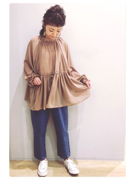 「平成最後のWEARISTAセンバツ」｜「アイテム（チュニック）」を使った、tomopuuさん（レディース・152cm）の春コーディネート