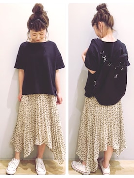 「KANGOL（カンゴール）のアイテム（バッグ）」を使った、tomopuuさん（レディース・152cm）の春コーディネート