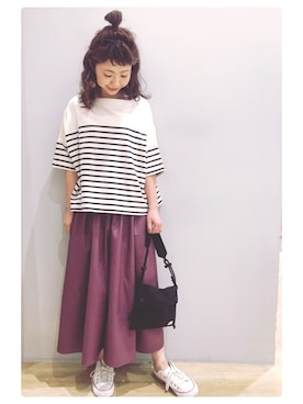 「スカーチョ」｜「アイテム（ワンピース/ドレス）」を使った、tomopuuさん（レディース・152cm）の春コーディネート