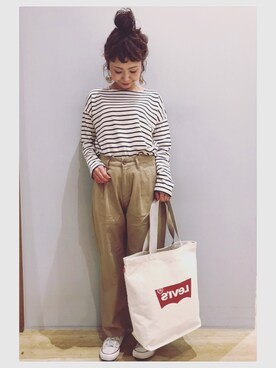 「Levi's（リーバイス）のアイテム（バッグ）」を使った、tomopuuさん（レディース・152cm）の夏コーディネート