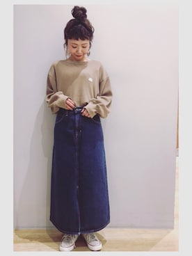 「Lee（リー）のアイテム（Tシャツ/カットソー）」を使った、tomopuuさん（レディース・152cm）の夏コーディネート