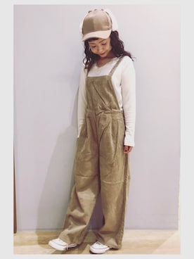 「earth music&ecology（アースミュージックアンドエコロジー）のアイテム（タンクトップ）」を使った、tomopuuさん（レディース・152cm）の秋コーディネート