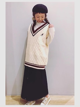 「Lee（リー）のアイテム（デニムスカート）」を使った、tomopuuさん（レディース・152cm）の秋コーディネート