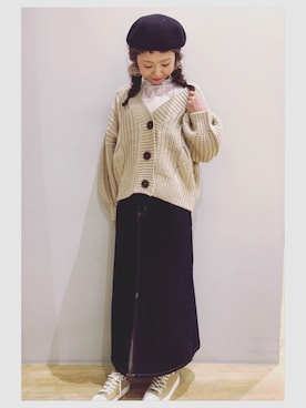 「Lee（リー）のアイテム（デニムスカート）」を使った、tomopuuさん（レディース・152cm）の秋コーディネート