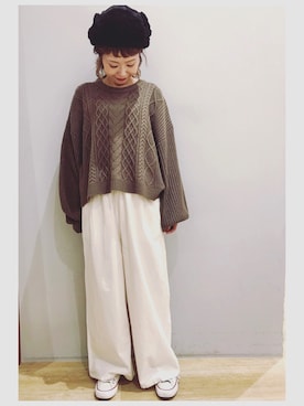 「アランニット」｜tomopuuさん（レディース・152cm）の秋コーディネート