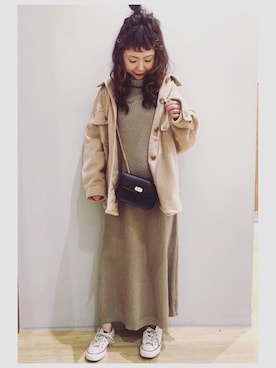 「冬アウター着回しチャレンジ」｜tomopuuさん（レディース・152cm）の冬コーディネート