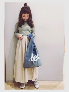 「Lee（リー）のアイテム（バッグ）」を使った、tomopuuさん（レディース・152cm）の冬コーディネート
