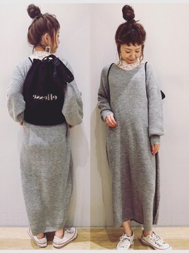 tomopuuさん（レディース・152cm）の冬コーディネート