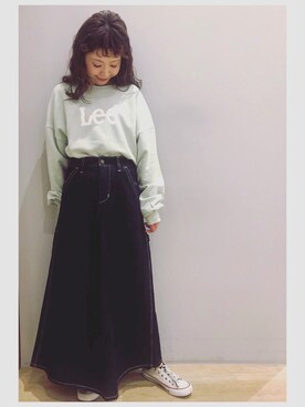 「Lee（リー）のアイテム（スカート）」を使った、tomopuuさん（レディース・152cm）の冬コーディネート