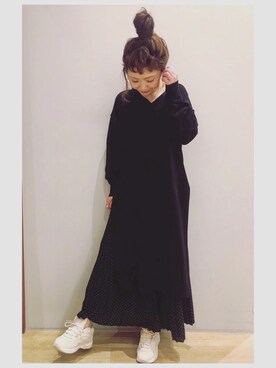 「FILA（フィラ）のアイテム（シューズ）」を使った、tomopuuさん（レディース・152cm）の冬コーディネート