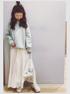 「FILA（フィラ）のアイテム（シューズ）」を使った、tomopuuさん（レディース・152cm）の春コーディネート