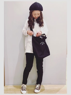 「CONVERSE（コンバース）のアイテム（バッグ）」を使った、tomopuuさん（レディース・152cm）の春コーディネート