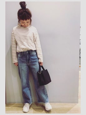 「FILA（フィラ）のアイテム（シューズ）」を使った、tomopuuさん（レディース・152cm）の春コーディネート