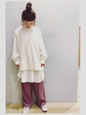 「earth music&ecology（アースミュージックアンドエコロジー）のアイテム（ベスト）」を使った、tomopuuさん（レディース・152cm）の春コーディネート