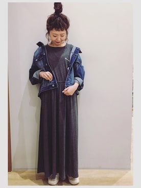 「Champion（チャンピオン）のアイテム（ワンピース）」を使った、tomopuuさん（レディース・152cm）の春コーディネート