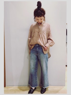 「earth music&ecology（アースミュージックアンドエコロジー）のORiental TRaffic ビットローファー●＊（ローファー）」を使った、tomopuuさん（レディース・152cm）の春コーディネート