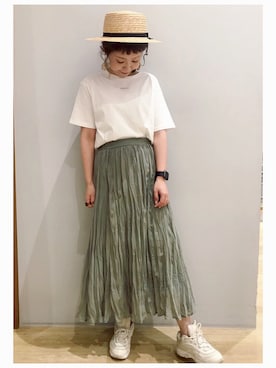 「アースミュージック＆エコロジー」｜tomopuuさん（レディース・152cm）の夏コーディネート