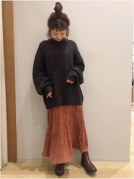 「ワッシャースカート」｜tomopuuさん（レディース・152cm）の秋コーディネート